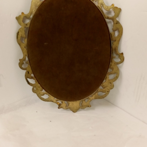 Vintage Oval Convex Bubble Glass in Metal Frame 10"x7" - Picture 3 of 6